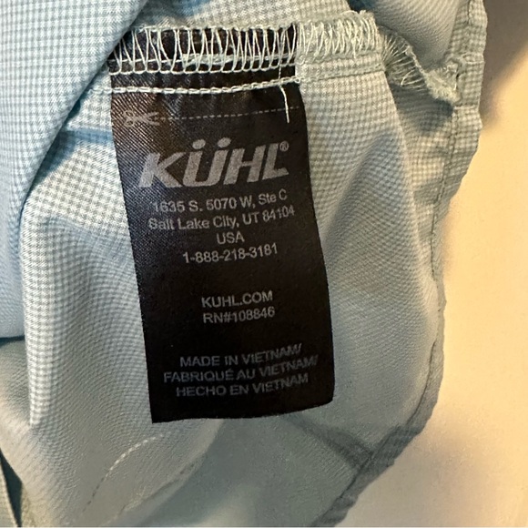 Kuhl Button Up Shirt Men XXL Blue Stealth Short Sleeve Performance Hike Outdoor - Picture 6 of 9
